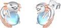 wholesale 925 Sterling Silver Moonstone Axolotl Stud Earrings-0-0