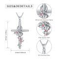 wholesale 925 Sterling Silver Cross Pendant Necklace I Love You Forever Red Crystal Holly For Women-0-1