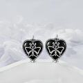 wholesale 925 Sterling Silver Metal Black Agate Celtic Butterfly Rose Heart Dangle Drop Earrings Gothic s for Women Girls-0-5