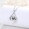 wholesale 925 Sterling Silver White Opal Cubic Zirconia-Shaped Mountain Pendant Necklace for Nature Enthusiasts-0-1