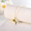 wholesale 14K Gold Dolphin Tail Ocean Pendant Necklace for Women Girls Christmas Gift-0-2