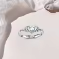 TOUPOP Sterling Silver Moissanite Celtic Knot Heart Personalized Ring-0-1