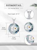 wholesale 925 Sterling Silver Sun and Moon Pendant with Blue Crystal Stone - Christian Faith Jewelry for Women-0-4