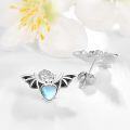 wholesale 925 Sterling Silver Heart-Shaped Bat Moonstone Stud Earrings for Women - Hypoallergenic Gift Idea-0-1