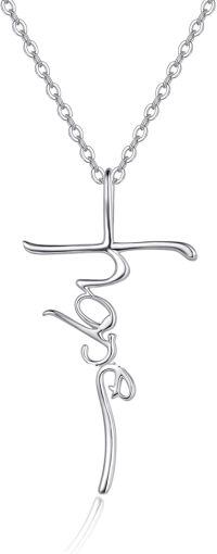 wholesale 925 Sterling Silver Heart Cross Ekg Necklace-Hope-Hope