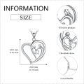 wholesale S925 Sterling Silver Cubic Zirconia Mother Son Necklace, Hypoallergenic Nickel-Free 18 Chain, Heart Pendant Gift for Mom-0-4