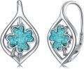 wholesale 925 Sterling Silver Turquoise Clover Drop Earrings for Women - Irish  Idea-0-0