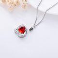 wholesale 925 Sterling Silver Red Crystal Angel Wings Heart Keepsake Pendant Necklace with Funnel and Fill Tool-0-2