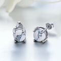 wholesale 925 Sterling Silver Turquoise Stud Earrings Gemstone s for Women Mom Mama Nana-0-1