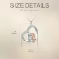 TOUPOP Sterling Silver Stone Sister Pendant Necklace Birthday Christmas Jewelry Gift-0-2