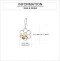 wholesale 925 Sterling Silver Honeycomb Bee Dangle Earrings for Women s-0-4