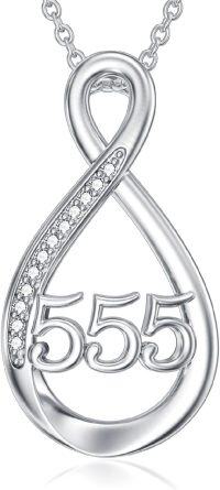 wholesale Sterling Silver Angel Number Necklace 111 222 333 444 555 777 888 999 1111-555 Necklace