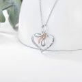 wholesale 925 Sterling Silver I Love You Forever MOM Heart Butterfly Pendant Necklace for Mom's Birthday Gifts-0-2