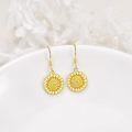wholesale 925 Sterling Silver Sunflower Drop Dangle Earrings for Women Girls  4cm Long-0-2