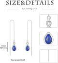 wholesale 925 Sterling Silver 12 Birthstone Infinity Threader Drop Earrings for Women-0-2