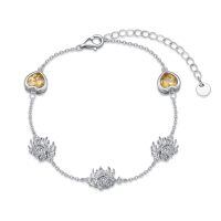 wholesale 925 Sterling Silver Bracelet With Heart And Flower Charms-11-Flower