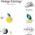 wholesale 925 Sterling Silver Lemon Slice Drop Earrings with Green Crystal Accents for Women's Fashion  Ideas-0-3