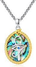 wholesale 925 Sterling Silver Abalone Shell Eye Of Horus Ankhs Pendant Necklace Ancient Egypt s for Women Men-0-0