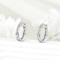 wholesale 925 Sterling Silver Hoop Earrings Platinum Plated Vintage Filigree Scroll Design-0-3