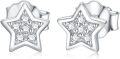 wholesale 925 Sterling Silver Cubic Zirconia Star Moon Heart Stud Earrings (I1-I3)-0-0