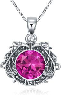 wholesale Metal Stone Zodiac Necklace Constellation Pendant Horoscope Gift for Women-Libra(October)