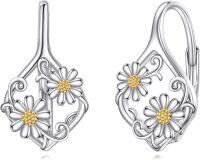 wholesale 925 Sterling Silver Daisy Flower Drop Earrings  for Women-Daisy
