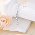 wholesale 925 Sterling Silver Cubic Zirconia Italian Horn Pendant with 18 + 2 Extender Chain for Women-0-1