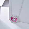 wholesale 925 Sterling Silver Pink Flower Elephant Butterfly Pendant Necklace for Women Gifts-0-2
