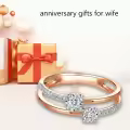 TOUPOP Sterling Silver Moissanite Rose Gold Plated Double Ring Guard-0-6