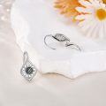 wholesale 925 Sterling Silver Sunflower Moonstone Drop Dangle Lever Back Earrings for Women-0-4