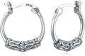 wholesale 925 Sterling Silver Bali Style Oxidized Small Hoop Earrings for Women-0-0