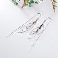 wholesale Silver Threader Earrings for Women - Long Chain Dangle Hypoallergenic Tassel Earrings Fashion Jewelry-0-4