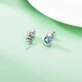 wholesale 925 Sterling Silver Blue Heart Sloth Stud Earrings - Birthday Gifts for Women-0-2