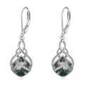 wholesale 925 Sterling Silver Drop Earrings Blue Moonstone Celtic Knot Platinum Plated For Women-0-12
