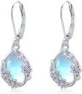 wholesale 925 Sterling Silver Moonstone Daisy Flower Earrings, Romantic Gift for Women-0-0