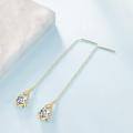 wholesale 925 Sterling Silver CZ Teardrop Chain Threader Drop Dangle Earrings for Women Girls-0-4