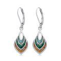 wholesale 925 Sterling Silver Multi-Color Stone Drop Earrings with Leverback Hooks-0-0