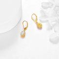 wholesale 14K Gold Flower Shape CZ Dangle Drop Earrings for Women Birthday Gifts-0-2