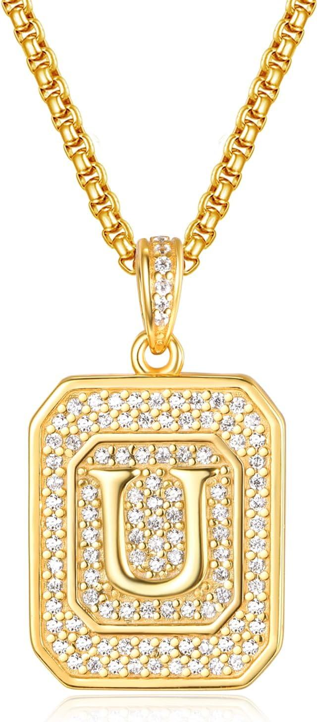 wholesale Gold Filled Sterling Silver Letter Jewelry Necklace for Women Gift for Mom Wife Birthday Anniversary Christmas-Letter U