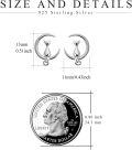 wholesale 925 Sterling Silver Cat and Crescent Moon Stud Earrings for Women-0-2