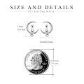 wholesale 925 Sterling Silver Cat and Crescent Moon Stud Earrings for Women-0-2