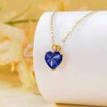 wholesale 14K Gold 3Ct Heart Cut Created Birthstone Love Heart Necklace for Women-0-1