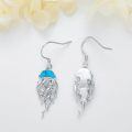 wholesale 925 Sterling Silver Turquoise Jellyfish Dangle Earrings with Blue Crystal Accents-0-3