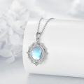 wholesale 925 Sterling Silver Blue Moonstone Oval Pendant Necklace for Women Minimalist s-0-1