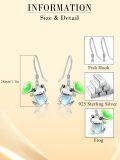 wholesale 925 Sterling Silver Frog Heart Moonstone Drop Earrings for Women-0-5