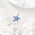 wholesale 925 Sterling Silver Blue Opal Starfish Pendant Necklace-0-4