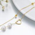 wholesale 14K Gold Pearl Heart Anklet for Women 8 10 -0-2