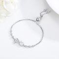 wholesale 925 Sterling Silver Faith Infinity Love Charm Adjustable Bracelet for Women Christian Gifts-0-1