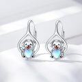 wholesale 925 Sterling Silver Pink Angel Wing Rabbit Hoop Earrings for Women Gifts-0-63