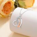 wholesale 925 Sterling Silver Mermaid Harp Heart Pendant Necklace for Women Girls-0-1